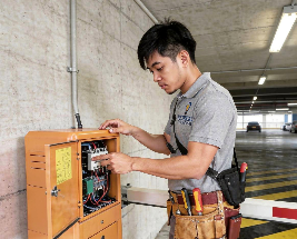 Certified AC maintenance technician ensuring efficient system operation